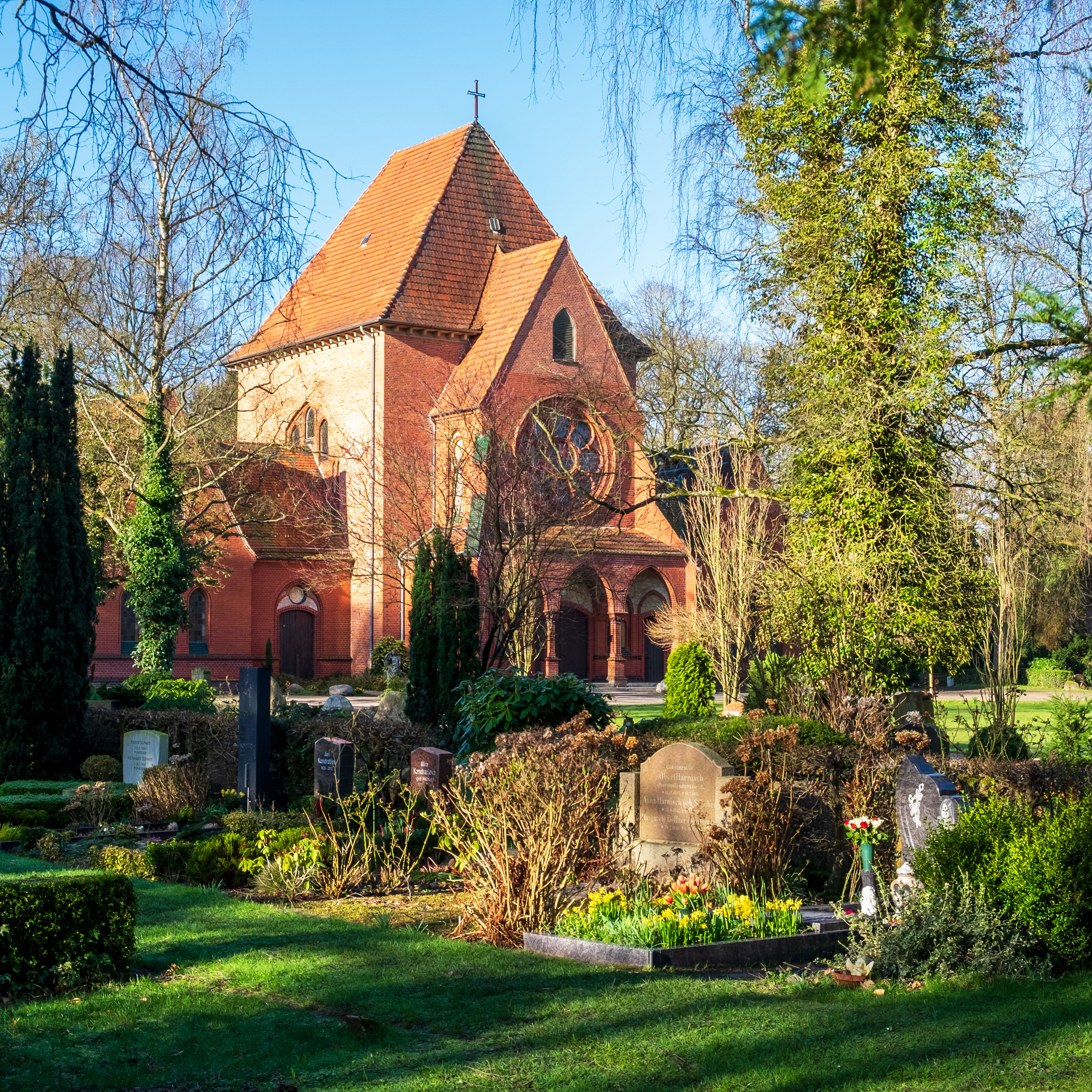Die Kapelle auf dem Parkfriedhof Eichhof